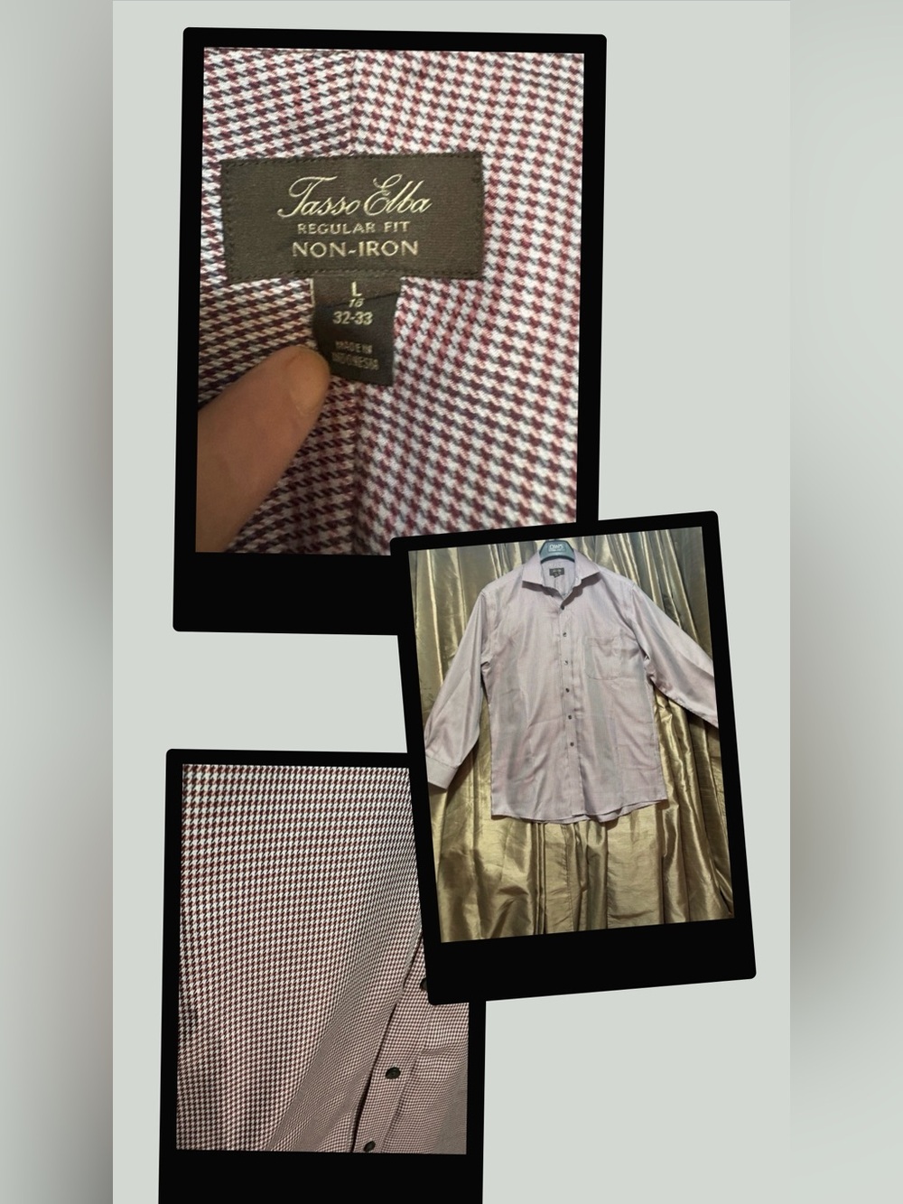 Tasso‎ Elba Men's Multi Red & Brown Pattern Button-Up Dress Shirt